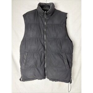 Burnside Puffer Vest Size Small Blk/Charcoal Full Zip/ Button Mens Sz L
